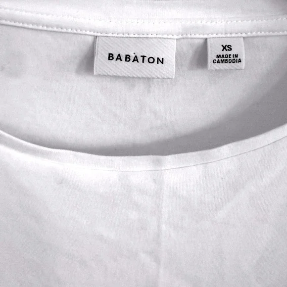 Babaton Aritzia White Shoulder Pad Sleeveless T-Shirt Cotton Tank Top Womens XS - Picture 5 of 11